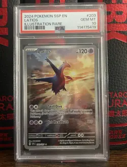 2024 POKEMON SSP EN-SURGING SPARKS ILLUSTRATION RARE #203 LATIOS PSA 10 - Image 1