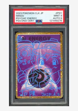 Pokemon PSA9 AUTO9 Psychic Energy Holo Mingo 2023 #PSY CLK Japanese - Image 1