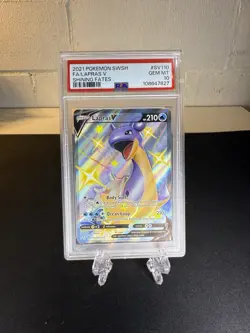 2021 Pokemon Swsh Shining Fates Lapras V Full Art Sv110 Psa10 - Image 1