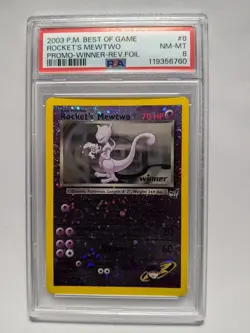 Pokemon TCG Rocket's Mewtwo #8 Best of Game Winner Promo PSA 8 - Image 1