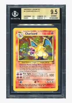 Pokemon BGS9.5 Charizard Holo 2000 4/130 Base 2 English - Image 1