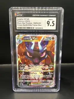 Pokemon CGC 9.5 2023 Crown Zenith ETB #SWSH291 Lucario VSTAR Black Star Promo - Image 1