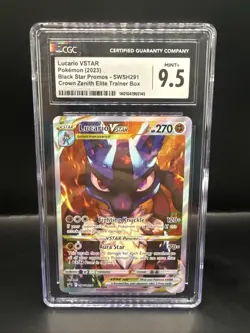 Pokemon CGC 9.5 2023 Crown Zenith ETB #SWSH291 Lucario VSTAR Black Star Promo - Image 2
