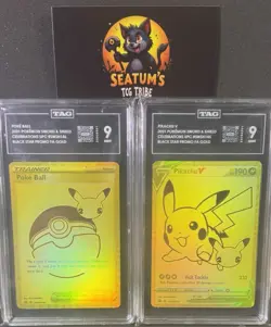 Pokemon Pikachu v SWSH145 Poke Ball SWSH146 Celebrations Collection TAG 9 - Image 1