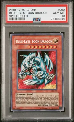 2010 Yu-Gi-Oh! Spell Ruler Reprint Blue Eyes Toon Dragon PSA 10 - Image 1