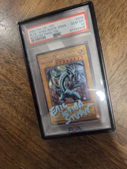 Yu-Gi-Oh! Blue Eyes White Dragon BPT-009 Secret PSA 10! Signed Eric Stuart Kaiba - Image 1
