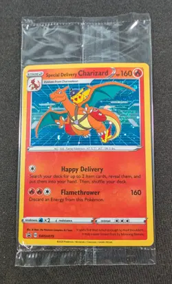 Pokemon Card Holo Special Delivery Charizard SWSH075 SEALED Black Star Promo - Image 1