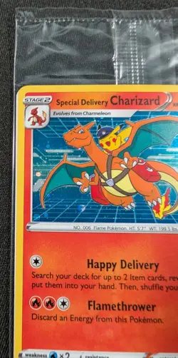 Pokemon Card Holo Special Delivery Charizard SWSH075 SEALED Black Star Promo - Image 5