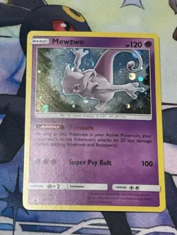 Pokemon Mewtwo TCG SM77 Cosmic Holo Black Star Promo Card NM Condition - Image 1