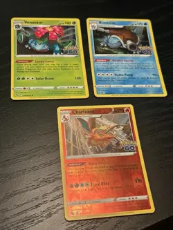 Pokemon 3 Card Holo Rares Venusaur / Blastoise / Charizard Pokemon GO - All NM - Image 1