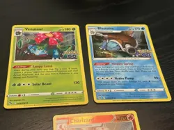 Pokemon 3 Card Holo Rares Venusaur / Blastoise / Charizard Pokemon GO - All NM - Image 2