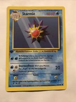 Pokemon TCG Starmie Base Set 64/102 Regular 1st Edition Common GERMAN Card - Image 1