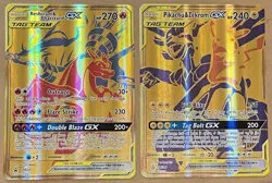 Pokemon Tag Team Reshiram Charizard SM247 & Pikachu Zekrom SM248 GX Jumbo Cards - Image 1
