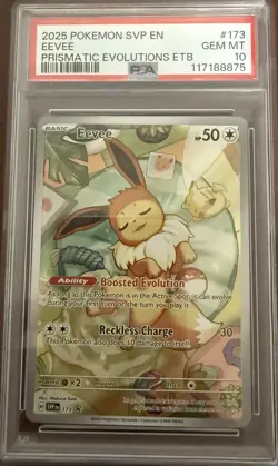 PSA10- Pokemon Eevee TCG Prismatic Evolutions SVP Black Star Promo Card 173/189 - Image 1