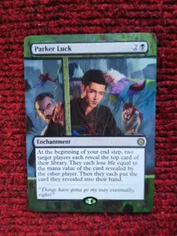 Parker Luck MTG Marvel's Spider-Man Hand Painted Borderless Extended Altered Art - Image 2
