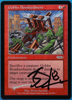 Goblin Bombardment (FNM) FOIL SIGNED 2003 NM (505058) ABUGames - Image 1