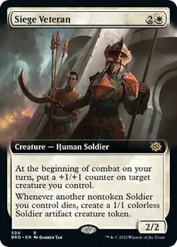 Siege Veteran (Extended Art) 306 MTG The Brothers' War Rare NP - Image 1