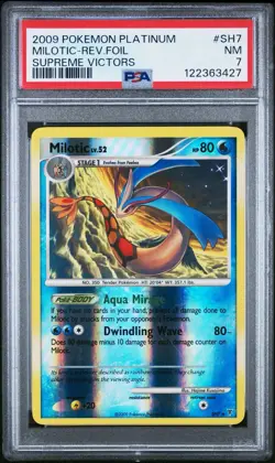 2009 POKEMON PLATINUM MILOTIC REVERSE HOLO SUPREME VICTORS #SH7 PSA 7 NM SECRET - Image 1