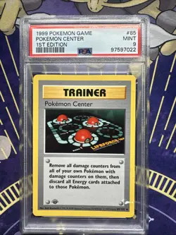 1999 PSA 9 MINT 1ST ED SHADOWLESS POKEMON CENTER VINTAGE WOTC #85/102 - Image 1