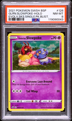 GALARIAN SLOWPOKE SWSH126 HOLO PSA 8 POKEMON SWORD & SHIELD BLACK STAR PROMO - Image 1