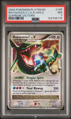 2009 POKEMON PLATINUM SUPREME VICTORS #146 RAYQUAZA C LV.X-HOLO PSA 7 - Image 1