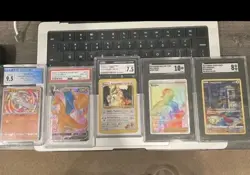 X5 Pokemon PSA SGC CGC Reshiram Kangaskhan Charizard Kindler Dunsparce Mint Lot - Image 1