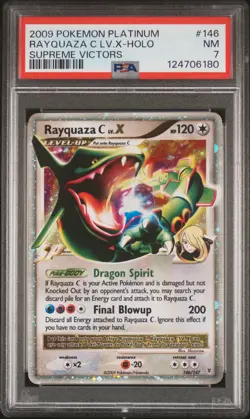 2009 POKEMON PLATINUM SUPREME VICTORS #146 RAYQUAZA C LV.X-HOLO PSA 7 - Image 1