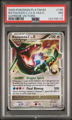2009 POKEMON PLATINUM SUPREME VICTORS #146 RAYQUAZA C LV.X-HOLO PSA 7 - Image 1