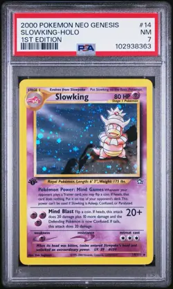 SLOWKING HOLO (SWIRL) 1ST EDITION NEO GENESIS #14 POKEMON 2000 PSA 7 - Image 3