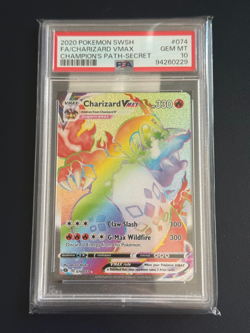 PSA 10 GEM MINT - Pokemon Charizard VMAX 074/073 Secret Rare 2020 Champions Path - Image 1