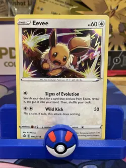 Eevee SWSH118 Pokemon Black Star Promo Cosmos Holo LP - Image 1