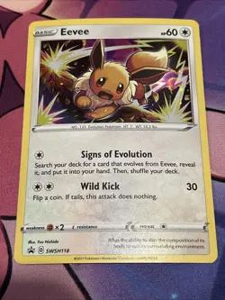 Eevee SWSH118 Pokemon Black Star Promo Cosmos Holo LP - Image 2