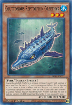 Gluttonous Reptolphin Greethys PHRA-EN027 YuGiOh! 1st Edition Common - Image 1