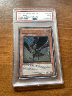 YUGIOH 1ST ED STON-EN024 DD CROW ULTIMATE RARE HOLO FOIL PSA 9 Mint! - Image 1