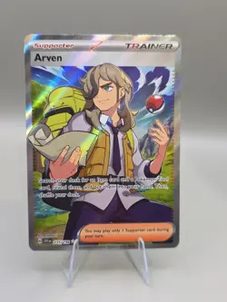 Pokemon TCG Scarlet & Violet Arven Trainer Full Art Ultra Rare Holo Card 235/198 - Image 1