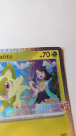 Sprigatito Pokemon Horizons Scarlet & Violet Holo Black Star Promo Crease Card - Image 4