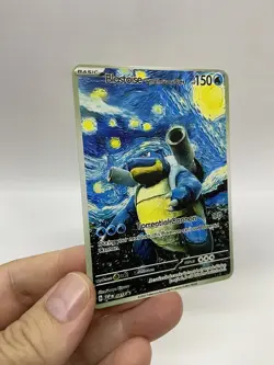 Blastoise Van Gogh Gold Metal Pokemon Card-Collectible Gift Display！ NICE - Image 3