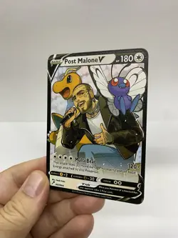 Post Malone V Gold Metal Pokemon Card-Collectible Gift Display！ Christmas NICE - Image 4