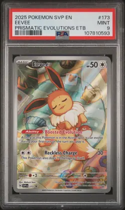 2025 POKEMON SVP EN-SV BLACK STAR PROMO #173 EEVEE PSA 9 - Image 1