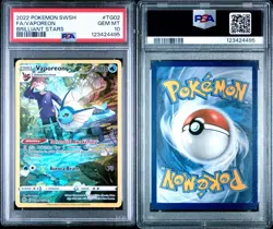 2022 Pokemon SWSH Brilliant Stars Trainer Gallery Vaporeon TG02/TG30 PSA 10 - Image 3