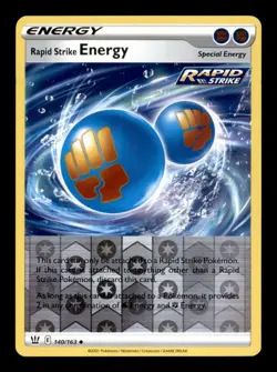 Rapid Strike Energy Reverse Holo 140/163 Pokemon Battle Styles - Image 1
