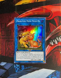 Yugioh! Prank-Kids Meow-Meow-Mu PHRA-EN049 HOLO Super Rare 1st Edition Near Mint - Image 1