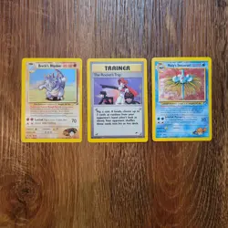 Vintage Lot of 3 Pokemon Cards Holo Rare Gym Heroes WOTC - Image 1