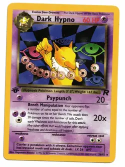 Pokemon Card: Dark Hypno 1st Edition 26/82 Team Rocket Set Rare! EXC - Image 1