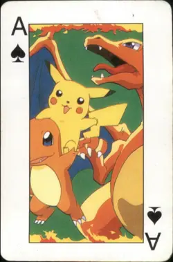 Vintage Pokemon Pocket Monsters Playing Cards #Ace of Spades Pikachu Charizard - Image 1