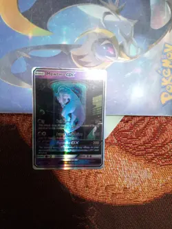 Pokemon Mewtwo GX Trading Card 190 HP Full Art Holo Rare - Image 1