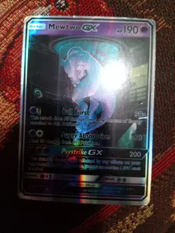 Pokemon Mewtwo GX Trading Card 190 HP Full Art Holo Rare - Image 2
