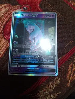 Pokemon Mewtwo GX Trading Card 190 HP Full Art Holo Rare - Image 3