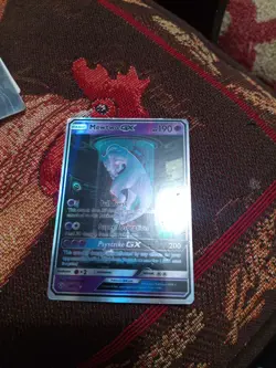 Pokemon Mewtwo GX Trading Card 190 HP Full Art Holo Rare - Image 4