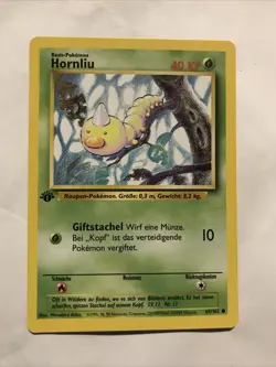1st Edition Weedle (Hornliu) 69/102 - NM Near Mint German Base Set Pokemon Card - Image 1